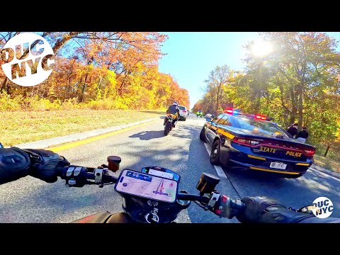 TOP SPEED - chasing down bikers on Palisades Parkway (FAIL)