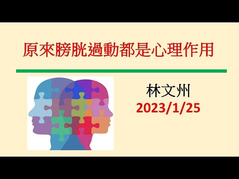 原來膀胱過動都是心理作用－林文州20230125