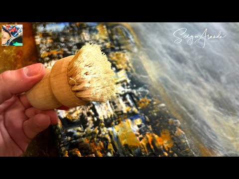 Shoe Brush Magic: Transform Your Canvas into a Stunning Abstract Village!