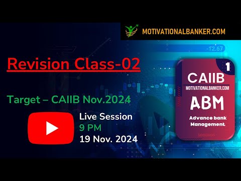 🔴CAIIB-ABM Live Class -19 Nov. 2024 @9 PM