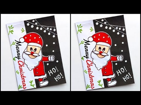 DIY Christmas greeting card 2023 / Merry Christmas greeting card making / Easy Christmas card