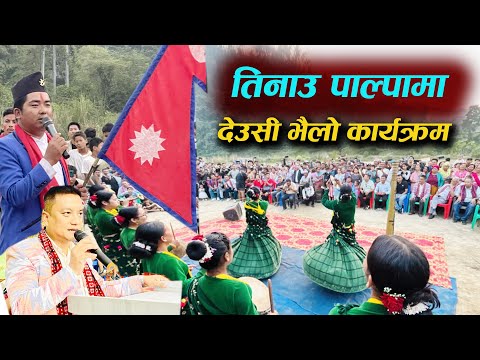 तिनाउ गाउपलिका पाल्पामा घन्कीयो पन्चेबाजा सहित देउसी भैलो Tinau Palpa Program Kala Ghar Sindhuli