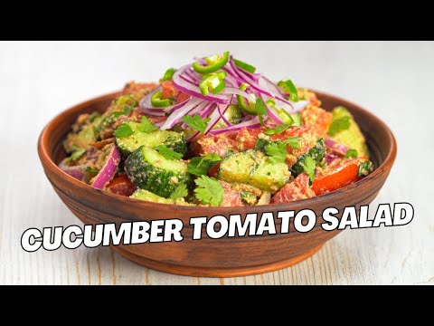 Georgian CUCUMBER TOMATO SALAD. Healthy & Easy Tomato Cucumber Onion Salad. RECIPE IN 20 MINUTES.