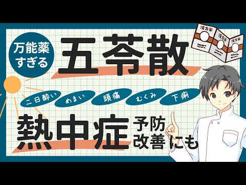 【これ1つで解決】五苓散の万能パワー！熱中症にも効果抜群！【薬剤師が解説】