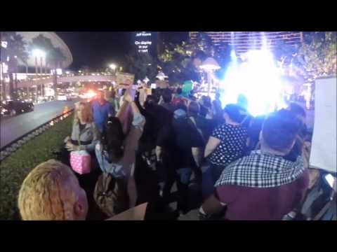 Chanting at Not My President: LAS VEGAS Trump Protest 11/12/2016