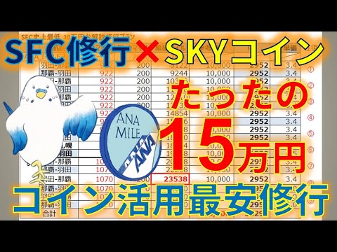 SFC修行×ANA SKYコインでたったの15万円修行を実現！！マイル、SKYコインをフル活用して最安値でSFC修行を実現しよう！