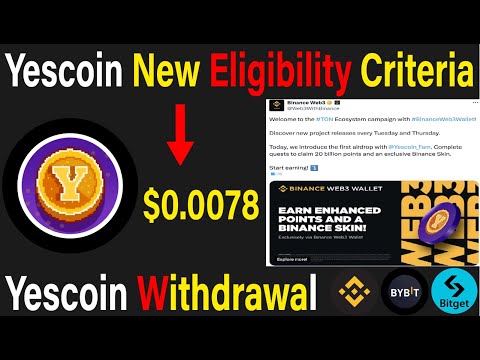 Yescoin New Eligibility Criteria | Yescoin Listing Date & Withdraw Confirm |#yescoin #dogs #tapswap