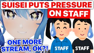 How Suisei Puts Pressure On Staff For One More Dance Practice Stream (Suisei /Hololive) [Eng Subs]