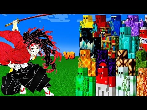 Yoriichi vs 120 DIFFERENT GOLEMS - EPIC MINECRAFT BATTLE