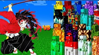 Yoriichi vs 120 DIFFERENT GOLEMS - EPIC MINECRAFT BATTLE