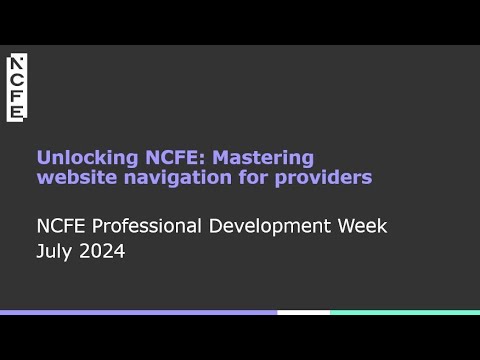 Unlocking NCFE – mastering website navigation for providers