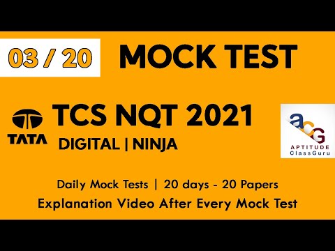 #3 TCS NQT | Digital | Ninja | Mock Test | TCS NQT Quantitative Aptitude Questions | Previous Year |