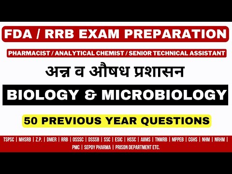 BIOLOGY / MICROBIOLOGY / RRB FDA PREVIOUS YEAR QUESTIONS / / FDA & RRB EXAM PREPARATION