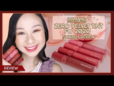 Romand (Rom&nd) Zero Velvet Tint FW 2020 - Swatch Review | im_jennytwong