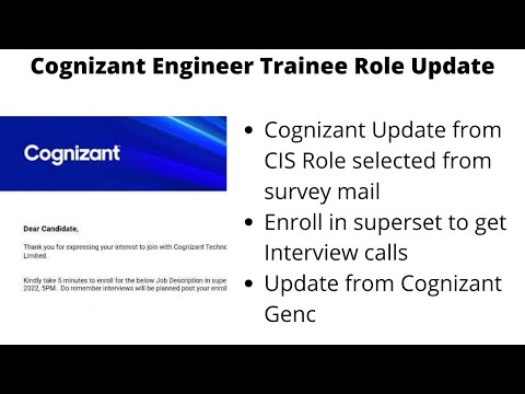 Cognizant Genc CIS Survey mail update | CIS Role Superset Enrollment Mail |