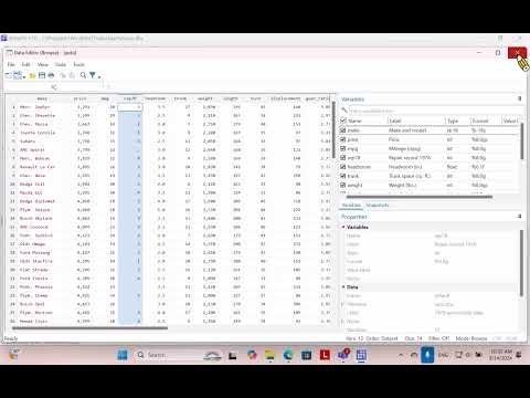 01A Stata Basic Commands (auto.dta)