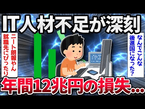 【2chまとめ】【悲報】日本「IT人材全くいないです！このままだと12兆円の損失です！」【ゆっくり解説】