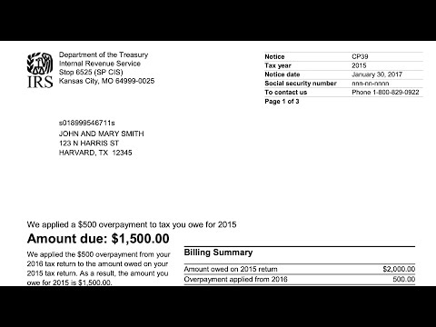 How to understand your CP39 Notice (IRS used your refund to offset tax debt)