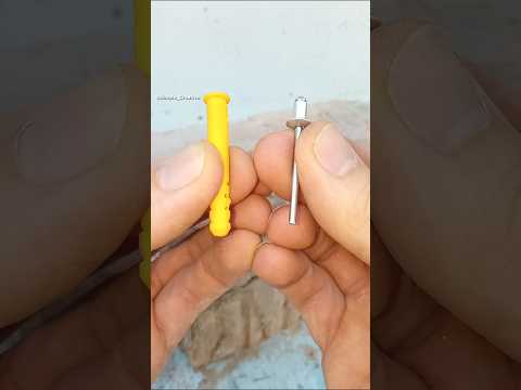 Helpful construction tips and tricks! How to easily and quickly hammer a dowel into stone #shorts