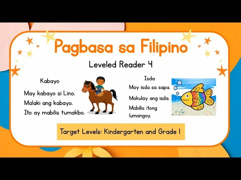 Reading Lesson (Filipino) | Kindergarten and Grade 1 (Filipino Reading Practice Leveled Reader 4)