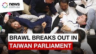 Brawl erupts in Taiwan parliament