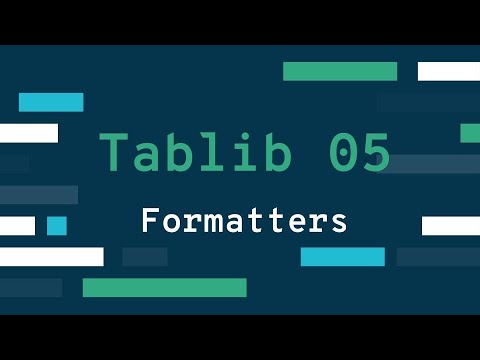 Handle Tabular data in Python with Tablib 05 - Formatters