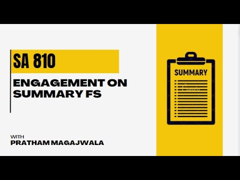 SA 810 - Engagement on Summary FS