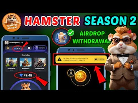 Hamster Season 1 Airdrops & Snapshot withdrawal 💵 🔥 | Hamster Kombat Season 1 end biggest Airdrop