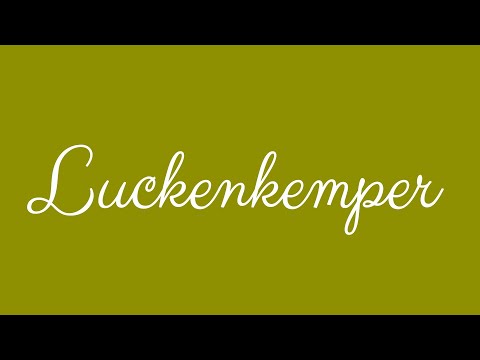 ✎ Luckenkemper ✎ English Cursive Handwriting Tutorial