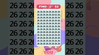 Find the Number 62 #shorts #short #shortsvideo #braingames