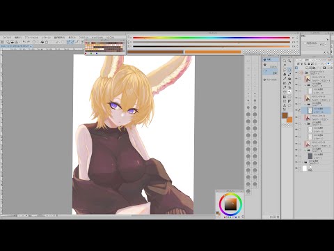 無言で作業垂れ流し【お絵かき/尾丸ポルカ】