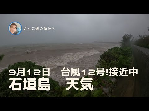 【石垣島天気】9月12日7時ごろ。台風12号石垣島に接近中！15秒でわかる今日の石垣島の様子。