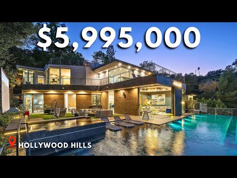 Touring an ULTRA Modern Hollywood Hills Mansion with Universal Studio Views, for ONLY $5,995,000!