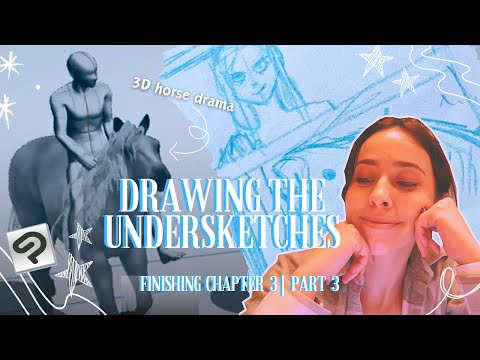 Drawing the Undersketches (Clip Studio Paint, 3D models) | Finishing Chapter 3, Part 3