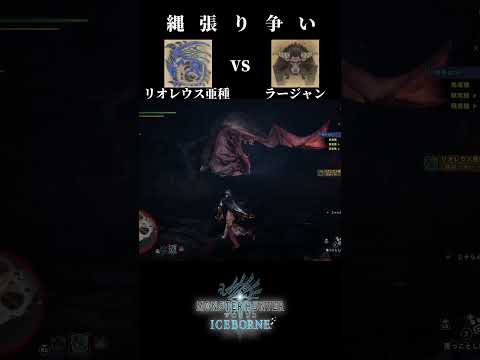 【縄張り争い】Rajang(ラージャン) vs Azure Rathalos (リオレウス亜種)【モンハンワールドアイスボーン】＃shorts #mhw  #monsterhunter