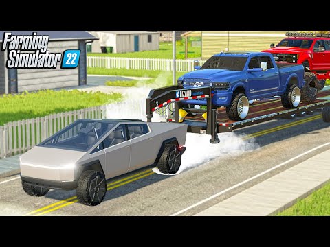 TESLA CYBERTRUCK VS FULLY LOADED GOOSENECK TRAILER!