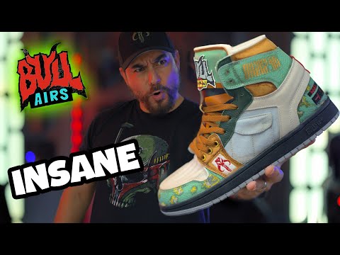 Custom Star Wars Boba Fett Air Jordan 1 Sneaker by Bull Airs!