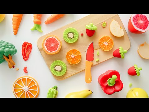 Satisfying Video | Cutting Plastic Fruits and Vegetables ASMR | Relaxing Video ASMR