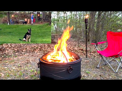 Backyard Fire Pit with Our German Shepherd Bonus Clip: Shed Taken out by 2012 Super Storm Sandy