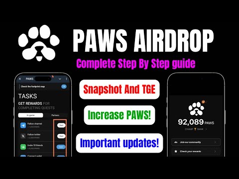 PAWS Airdrop TGE And Snapshot 🔥 | Complete Guide | Information