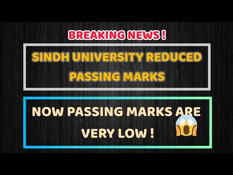 SINDH UNIVERSITY PASSING MARKS REDUCED.