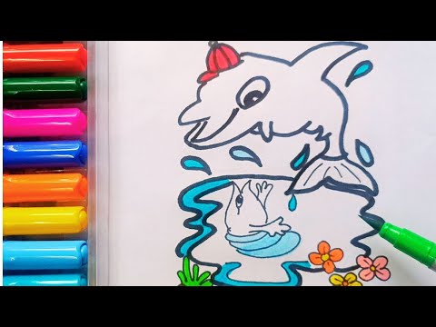 Drawing and Painting Toy Dolphin for Kids & Toddlers | Simple Drawing, Coloring #drawing