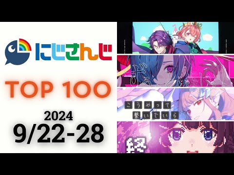 【2024/9/22-28】にじさんじ 歌ってみた&オリジナルソング 週間再生数ランキング TOP 100 + 新曲