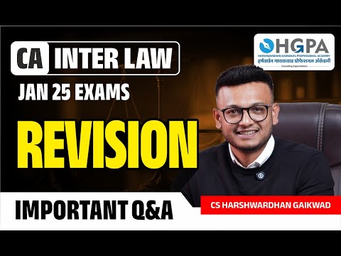 CA INTER LAW IMPORTANT Q AND A JAN 25 EXAMS | REVISION | EXPECTED Q AND A| CONCEPTS  | HGPA