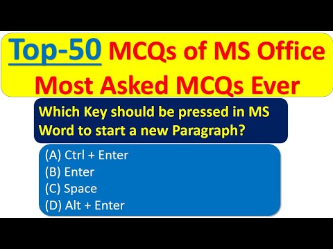 Top 50 MCQs of MS Office | Top 50 Questions and Answers of MS Office