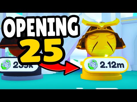 Opening 25 GOLDEN SAMURAI EGGS in Pet Simulator X (Roblox)