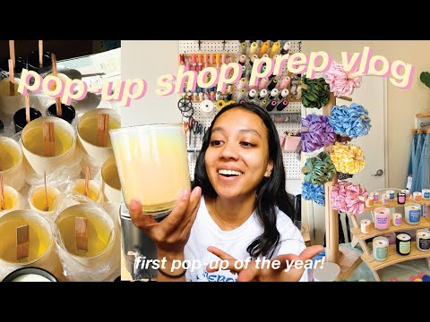 FIRST pop-up shop prep vlog of 2024! // candle making, sewing, cricut crafts, Madewell pop-up!