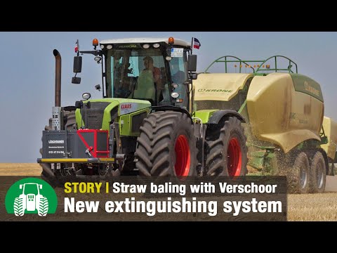 Straw baling XXL | Team Verschoor | 2x Claas Xerion | New extinguishing system Löschtainer by Recker