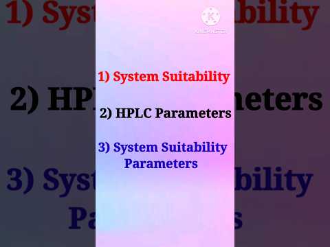 System Suitability Parameters II Hplc parameters #hplc #qualitycontrol #pharmacompanies #education