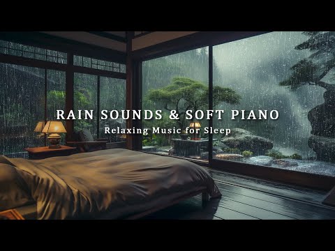 Soft Piano & Rain Sounds to Reduce Stress, Anxiety and Depression - Deep Sleep Music in Warm Bedroom